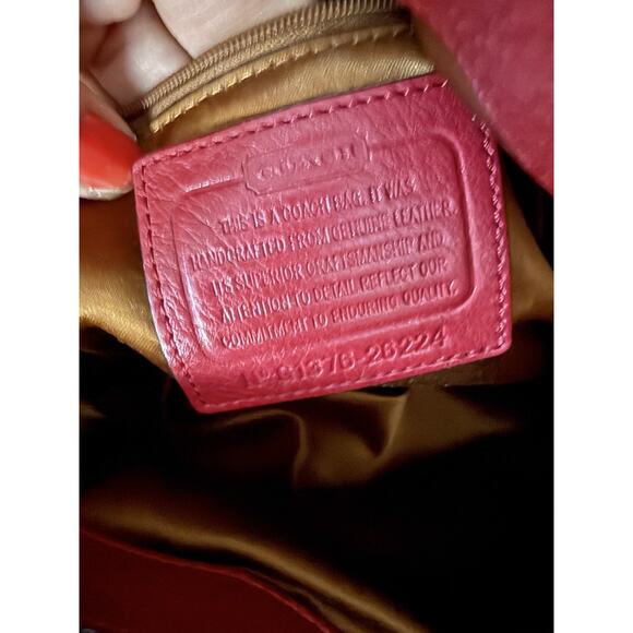 Coach Madison Scarlet Leather Phoebe Shoulder Bag Purse Scarlet Hobo w/ Dustbag - Picture 10 of 16